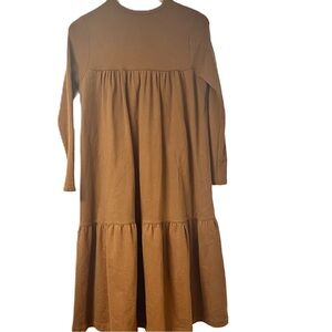 Little Parni Girls Brown Tiered Sweatshirt Dress Sz 16 fall winter spring casual